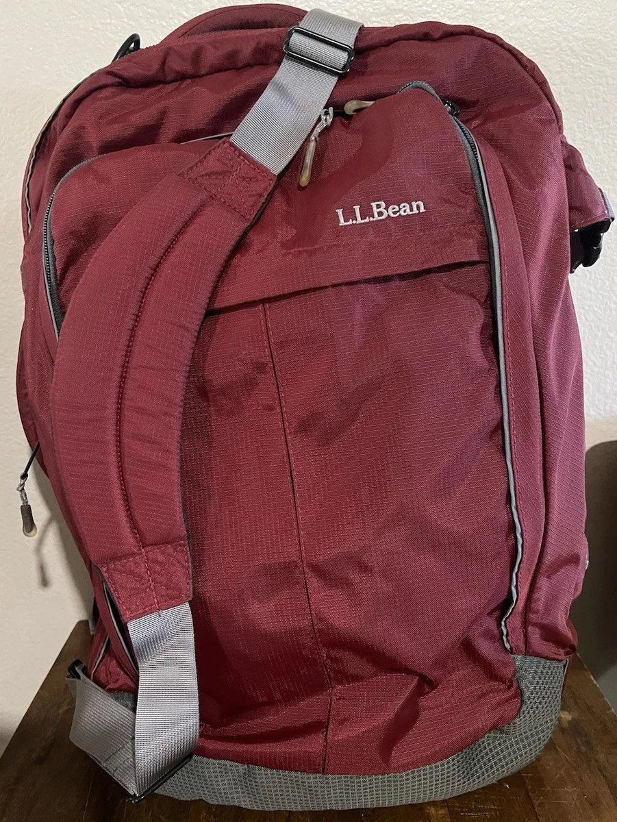 RARE VINTAGE LLBEAN CRANBERRY DAY PACK WITH LEATHER DETAILING L.L. Bean | Bags | Rare Vintage Llbean Cranberry Day Pack  main image 4