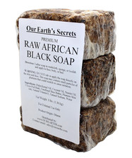 African Black Soap Premium Raw 3 Pound Natural Skin Facial Body Hair Care