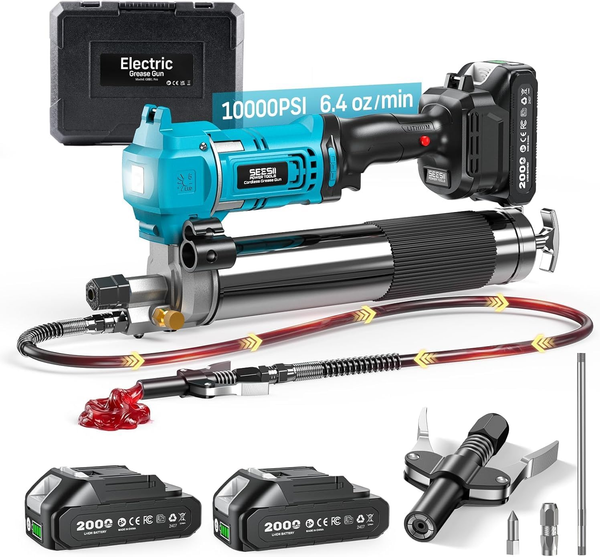 Seesii Akku Fettpresse: Hocheffizientes 6,4 Oz/Min 10000 PSI Elektrische Fettpre-image