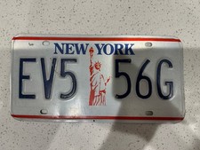License Plate, New York, Passenger, Statue of Liberty Used EV5 56G