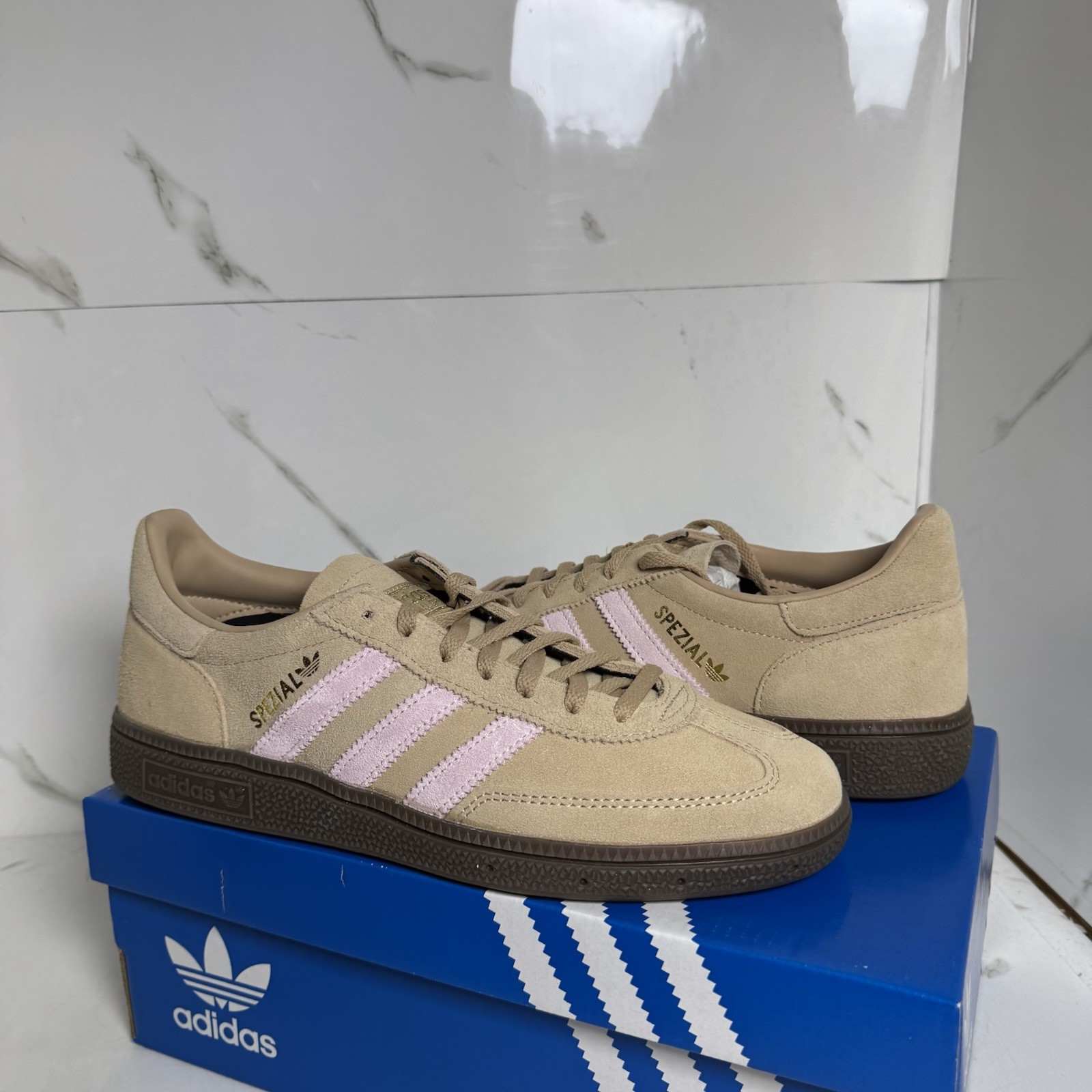 Adidas Handball Spezial Beige Pink Trainers Shoes Women's UK 7.5 RRP £90 New image 2