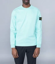 Stone Island Cotton Fleece Aqua Blue V0044 Crewneck Pullover Sweatshirt Sz. XL
