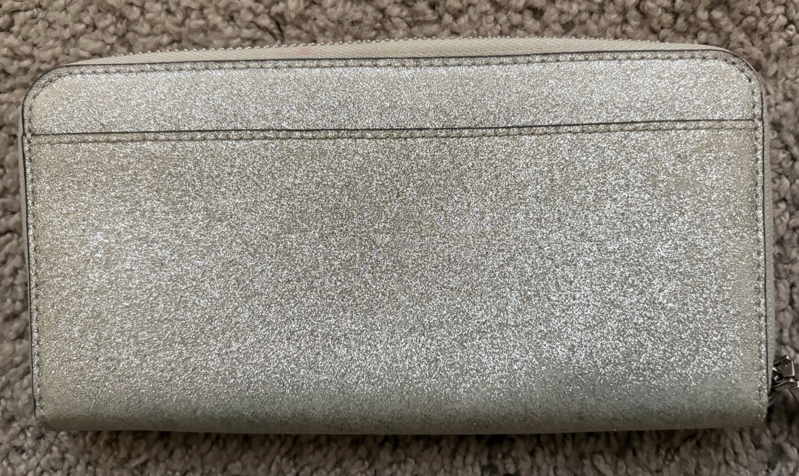 KATE SPADE Silver Glitter Rectangular Zip Around … - image 2