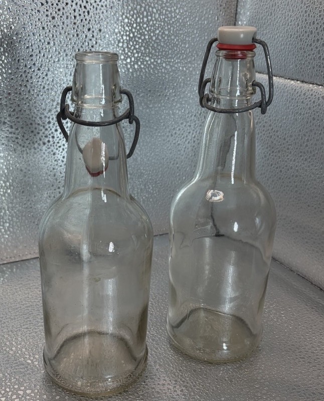 E. C. Kraus EZ-Cap 16 oz Glass Bottle Set of 2 Swing-top Grolsch-Style Beer Oils