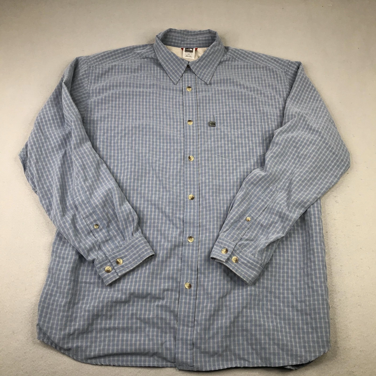 The North Face Shirt Mens Large Blue Plaid Long Sleeve Button Hiking Outdoor
Opens in a new window o