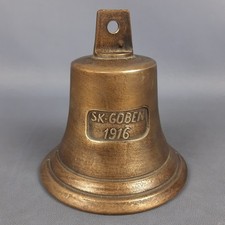 Antica Campana Bronzo Nave SK-GOBEN 1916 Gallo Brema Marina Primi XX Sec.