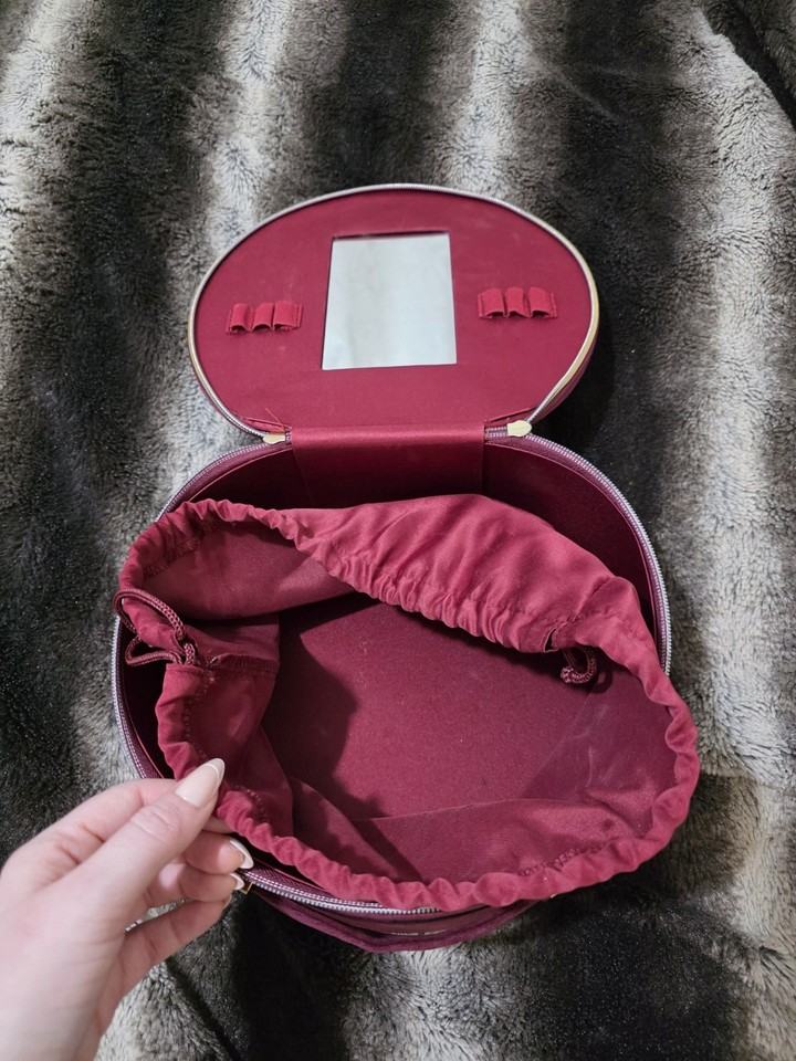 Ghost Faux Soft Suede Vanity Circular Carry Case- Internal Mirror ...