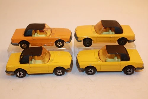 Four (4) Vintage 1973 Matchbox Lesney Superfast Mercedes 350 SL Cars #6