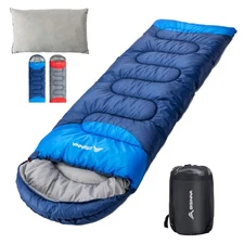 Sleeping Bag with Pillow - 4 Season Backpacking Sleeping Bag Lightweight Wate...