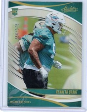 2025 PANINI ABSOLUTE FOOTBALL ROOKIE #356/375 Miami Dolphins Kenneth Grant