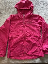 Columbia Girls Lightweight Pink Hooded Rain Jacket Windbreaker Size M  10/12 