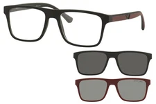 Emporio Armani Men's EA4115 5042/1W Matte Black w/ two Clip-ons Sunglasses 54mm