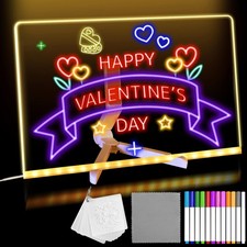Lumiboard LED Drawing Board Light Up Acrylic Dry Erase 11.8x7.9 In Stand