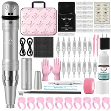 Permanent Eyebrow Makeup Tattoo Machine Kit With 15 pcs Cartridge Needles Mic...
