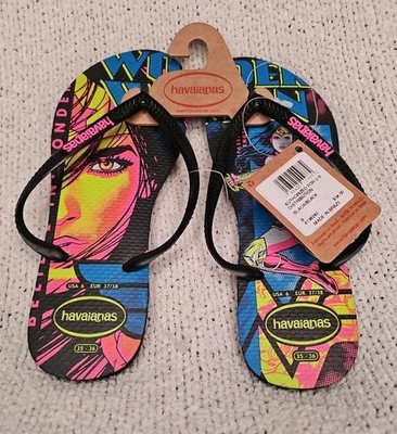 Havaianas Men s Size 6 US Marvel WONDER WOMAN Flip Flops Beach Sandals Thongs 