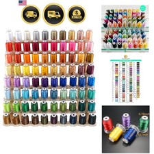 80 Spools Polyester Embroidery Machine Thread Kit 500M 550Y Each Spool - Colo...
