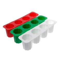 Practical Silicone 4-Cup Shaped Ice Cube Shot Wine Glass Freeze Mold Maker Tool