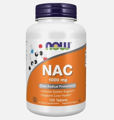NOW Foods NAC 1000mg 120 Tablets N-Acetyl Cysteine Supplement