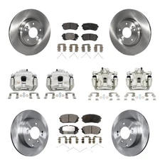 Front Rear Brake Rotors Pads Calipers Kit for Kia Optima 2017-2019 oe88