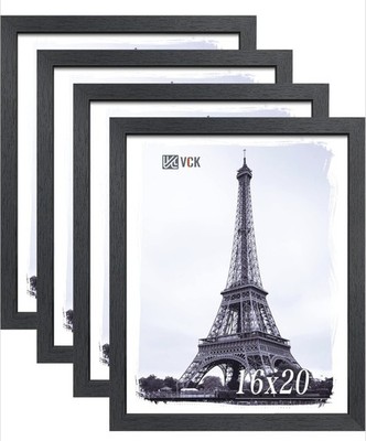 New VCK 15x20 Picture Frames Black 4-Pack Solid Wood Wall Gallery Set