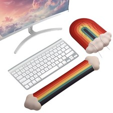 Gel Cloud Keyboard Wrist Rest Cute Rainbow Mouse Pad with Wrist Rest for Comp...