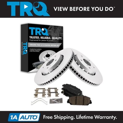 TRQ Front Premium Ceramic Brake Pad & Coated Rotor Kit for Acura ILX RDX