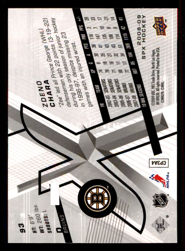 2008-09 SPx #93 Zdeno Chara - Image 2 of 2