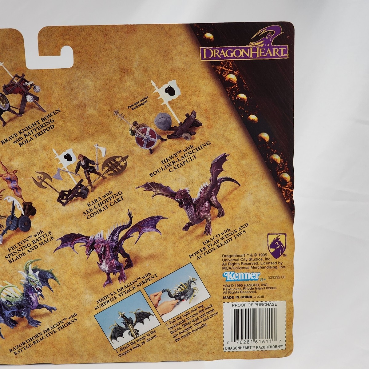 Vtg DragonHeart Razorthorn Dragon Action Figure 1995 Kenner Movie