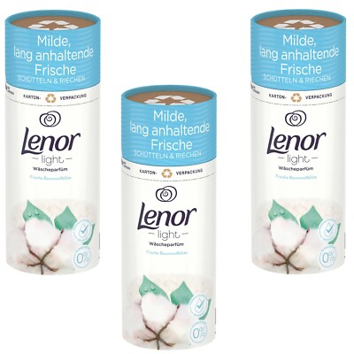 Lenor Light Laundry Perfume Fresh Cotton Flower 3x 160g 12W Long Fresh