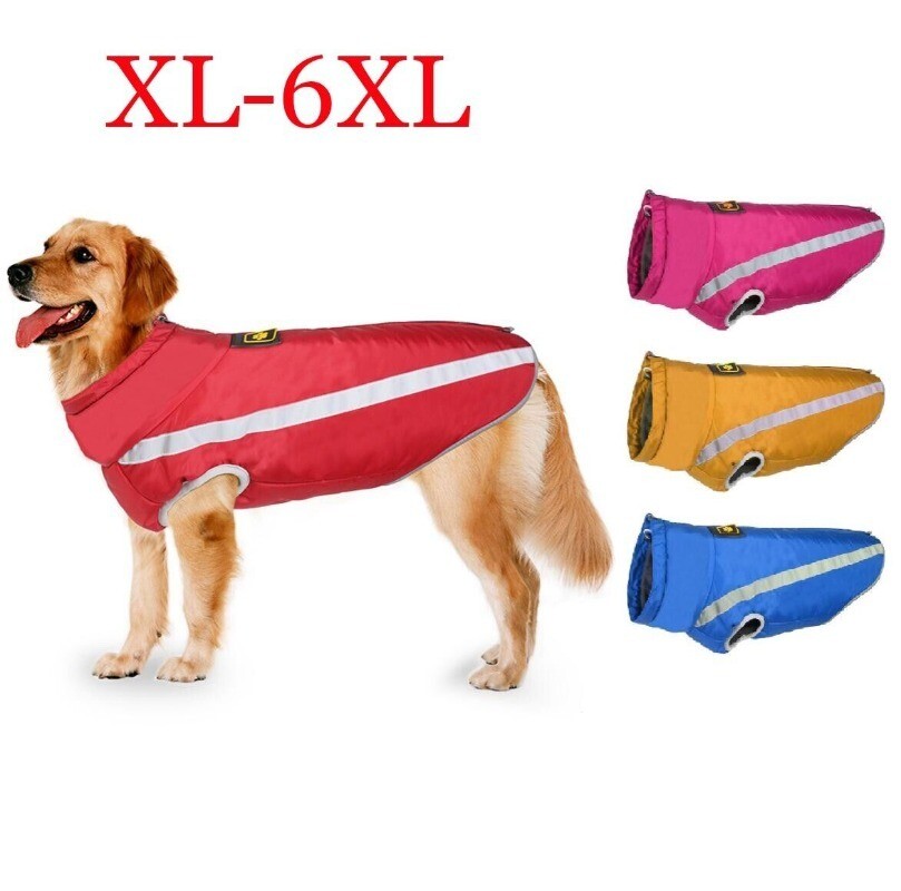 Vest Pet Warm Padded Fleece Coat Waterproof Reflective Jacket Dog Large