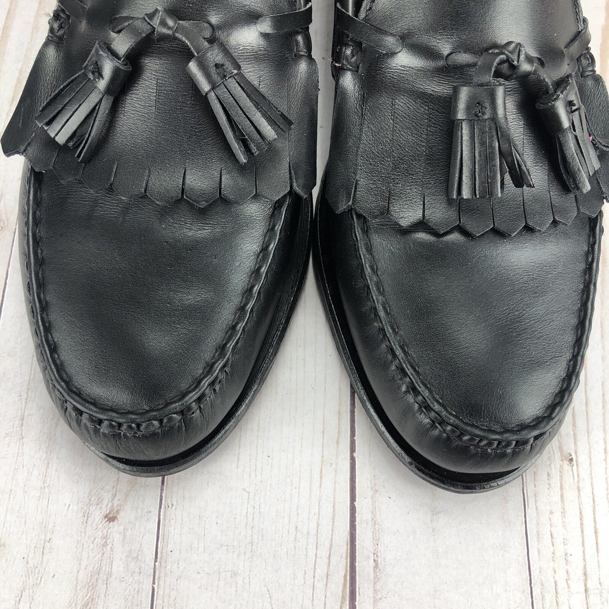 Allen Edmonds Lowry Hill Loafers Shoes Tassel Kiltie Black 