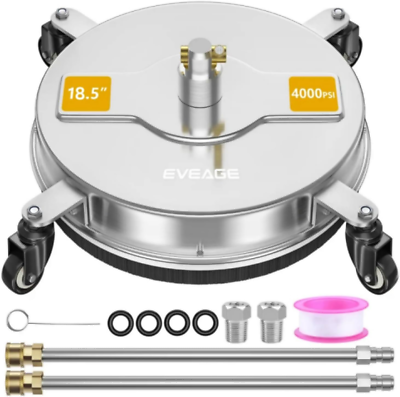 #ad 18.5quot; Pressure Washer Surface Cleaner with 4 Wheels Stainless Steel Housing 1 $151.19