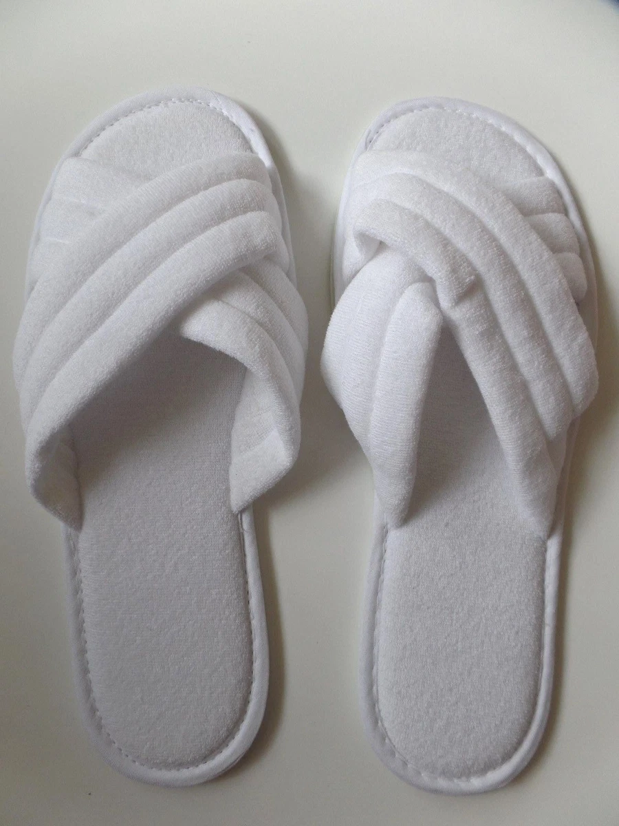 Mens 9 Womens 10 11 Shoes White Soft Flat Slipper Slides Bath Spa