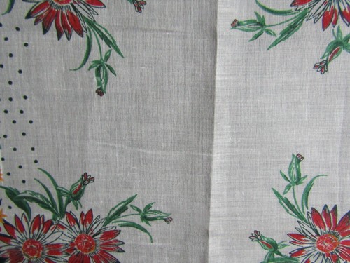 Vintage Taschentuch Blumenmuster rot blau gelb Blumen Taschentuch bedruckt Taschentuch 1368 - Bild 9 von 11
