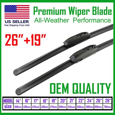 Allstrong Best Quality 26''+19'' Windshield Wiper Blades All Weather Performance