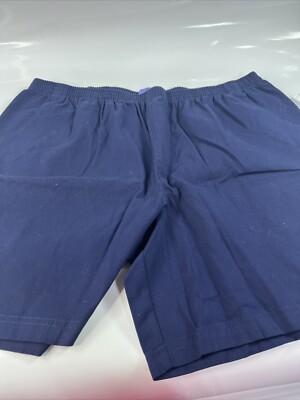 Laura Scott Womens Pull On Cotton Navy Shorts Elastic Waist Pockets Sz XXL NWT76
