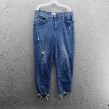 Nicole Miller Nomad Super High Rise Straight Jeans 14 Blue Medium Wash Womens