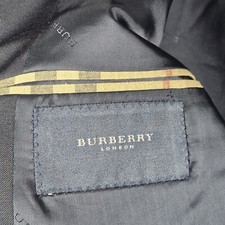 Burberry London Mens Blue Blazer Sport Coat Jacket Wool USA MADE 43L w/ blemish