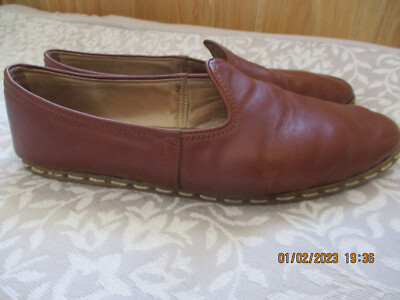 Sebah Mens Size 46M US 13 Handmade Talavera Brown Leather Shoes