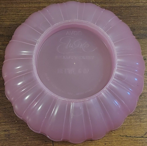 Vintage Avon Elusive Beauty Dust Pink Powder Box Round Dome Top Plastic - Picture 7 of 7
