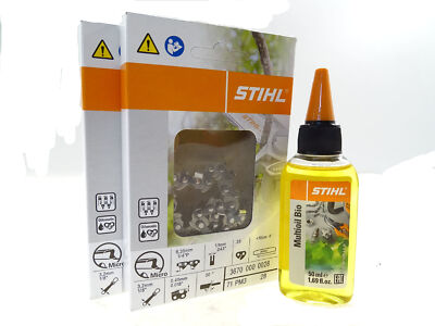 STIHL 2 x Sägekette GTA26 1,1mm 1/4'' 28TG + 1 x Multioil Bio Öl 50ml GTA 26