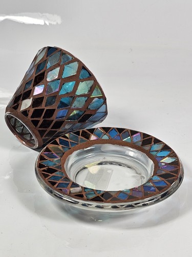 Yankee Candle Shade 80mmx88mm And Tray 30mmx120mm Autumn Mosaic BNIB - Picture 5 of 9