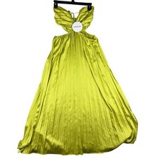 SHEIN Dress Women's Medium 6 Green Sleeveless VCAY Cut Out Waist Solid Cute NWT