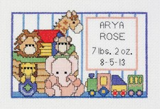 Cross Stitch Kit  Janlynn Noah's Ark Birth Record SGP-0615