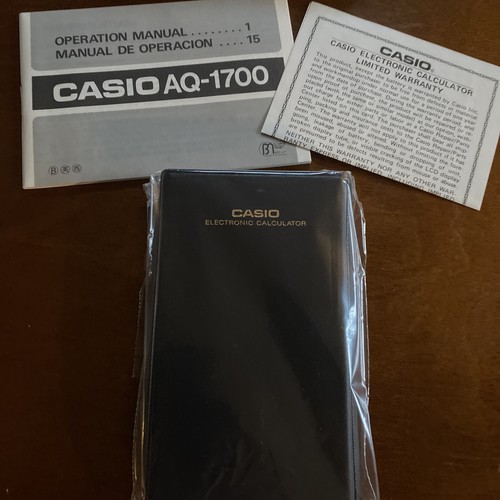 TWO NOS CASIO AQ-1700 ELECTRONIC CALCULATORS ALARM WATCH Japan Need Batteries - Picture 3 of 5