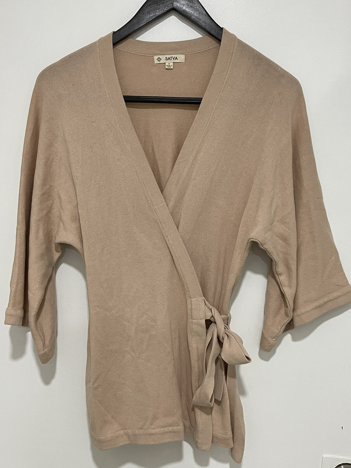 Satva Tan Nude Wrap Around Sweater 