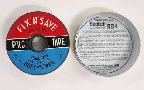 Vintage Scotch 3M Vinyl Plastic Electrical Tape No 33 Tin with Partial Tape - Picture 3 of 10