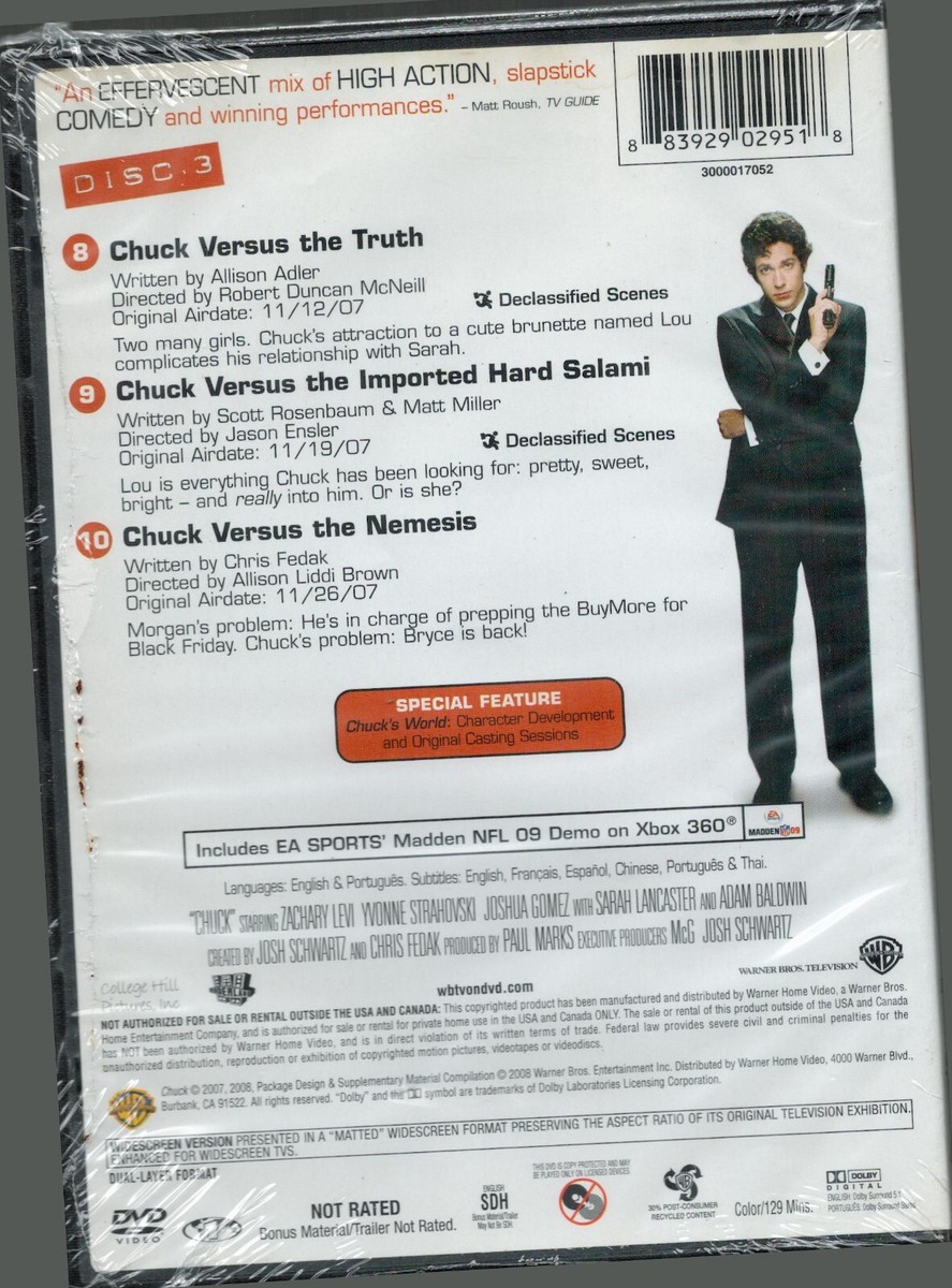 Chuck Season 1: Disc 3 eps 8-10 & Special Feature | eBay