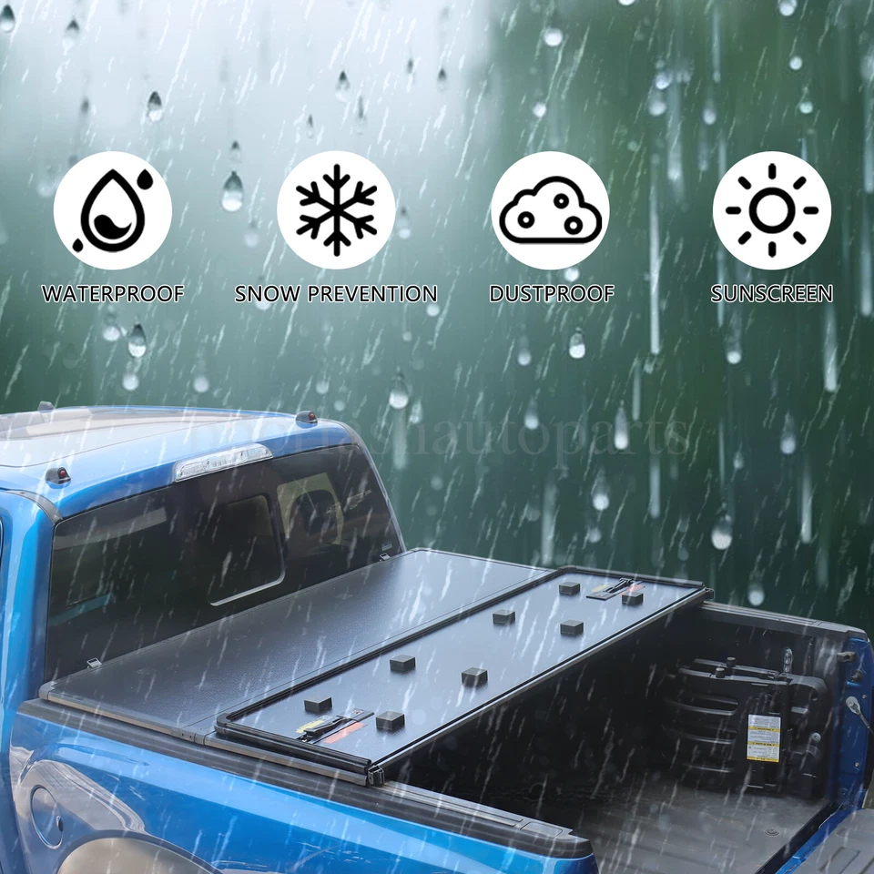 400LB 5.7/5.8ft Hard Truck Bed Tonneau Cover W/LED For 2009-2023 Dodge Ram 1500 Foto 2 de 4