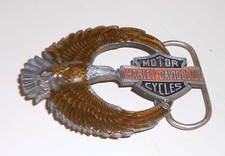 1992 Siskiyou Harley Davidson Enameled Eagle Pewter Belt Buckle A-87 BEAUTIFUL